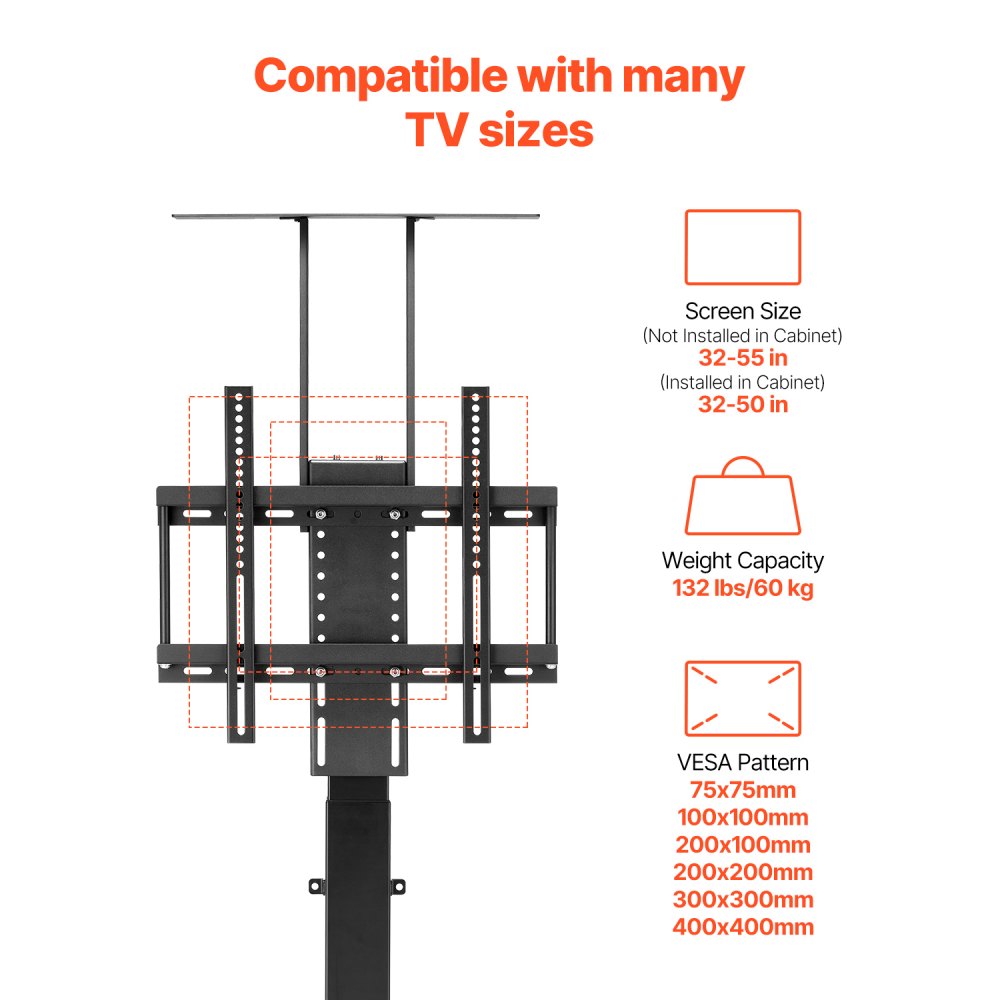 OK888-DD560 - Remote-Controlled Motorized TV Lift Stand for Optimal Viewing