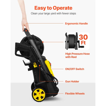 VV-GYQXJ-1.76D - 2000 PSI Compact Electric Pressure Washer with 5 Nozzles