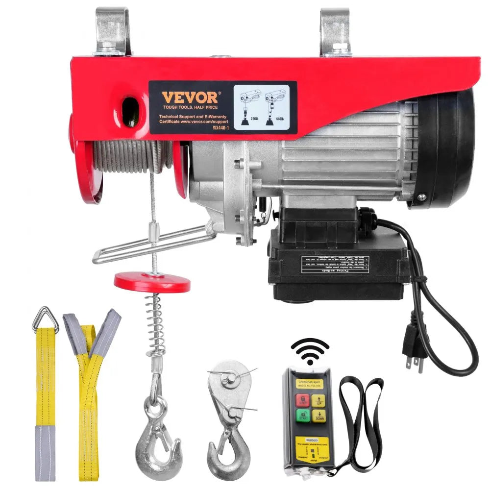 010949853134 - 440 lbs VEVOR Wireless Electric Hoist with Remote Control