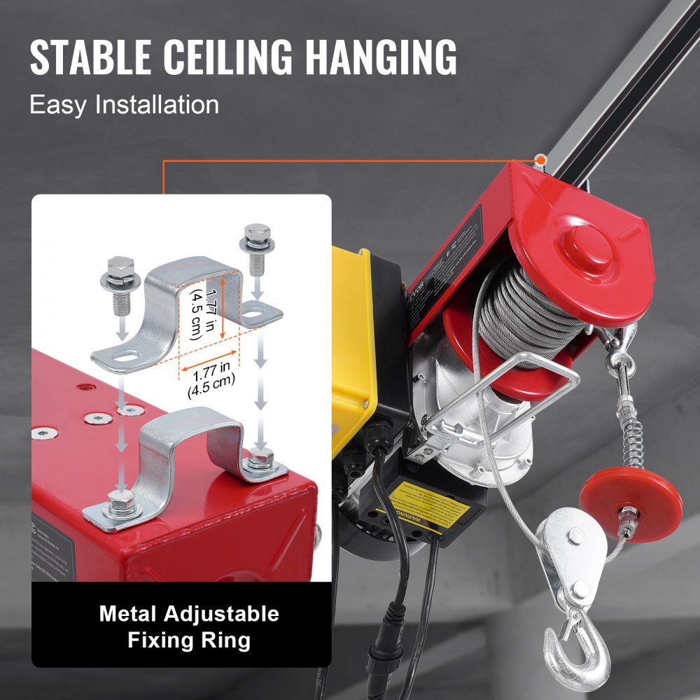 PA800 - VEVOR 1760 lbs Electric Hoist with 328 ft Remote Control