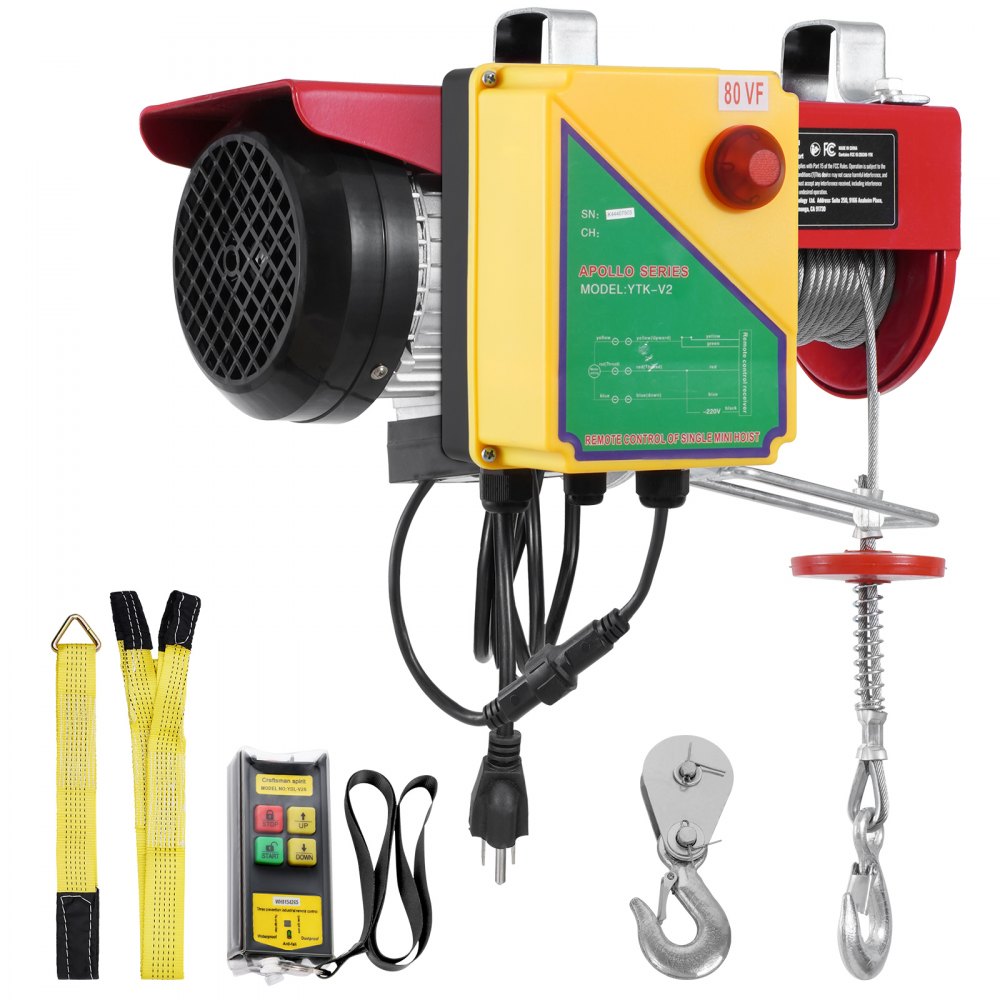 PA800 - VEVOR 1760 lbs Electric Hoist with 328 ft Remote Control
