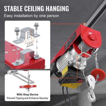 PA600 - VEVOR Electric Hoist 1320 lbs, 328 ft Wireless Control
