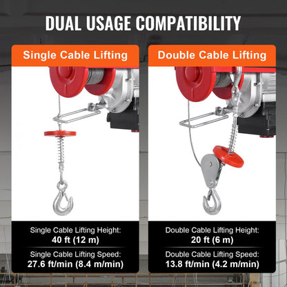 PA600 - VEVOR Electric Hoist 1320 lbs, 328 ft Wireless Control