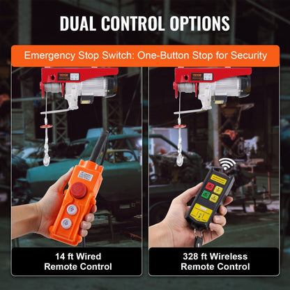 PA1000 - Durable Electric Hoist with 2200 lbs Capacity, 328 ft Wireless Range