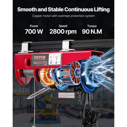 PA200 - VEVOR 440 lbs Electric Hoist, 328 ft Wireless Control