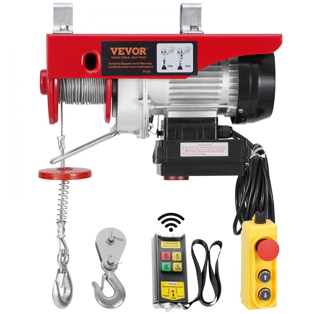 PA200 - VEVOR 440 lbs Electric Hoist, 328 ft Wireless Control