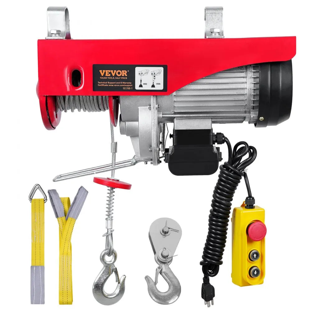 010643632340 - 1760lbs Electric Hoist with 14ft Remote for Heavy-Duty Lifting