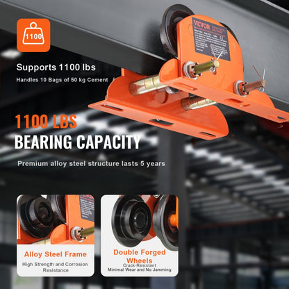 0.5T-H - VEVOR Heavy-Duty Electric Hoist Trolley for Efficient Lifting