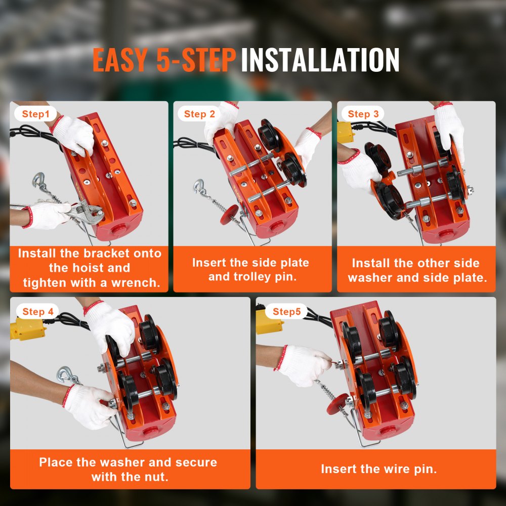 1T-H - 1 Ton Electric Trolley Hoist for Heavy Lifting