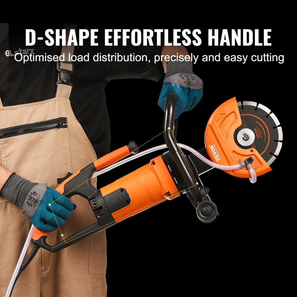 DC180 - 2000W 7-Inch Concrete Saw with Water Pump for Clean Cuts