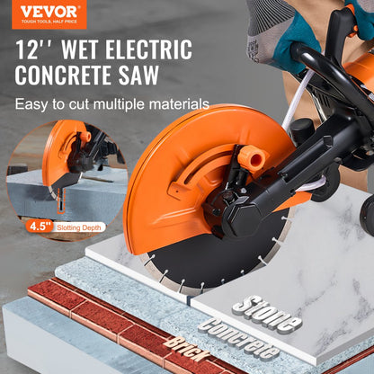 DC305 - 12" VEVOR Electric Concrete Saw with 4.5" Cutting Depth