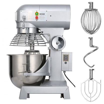 010839844478 - 30Qt Stainless Steel Food Mixer with 3 Speeds and Safety Design