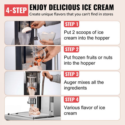 BJB7150T - Stainless Steel Ice Cream Machine with 0.8 Gal Hopper