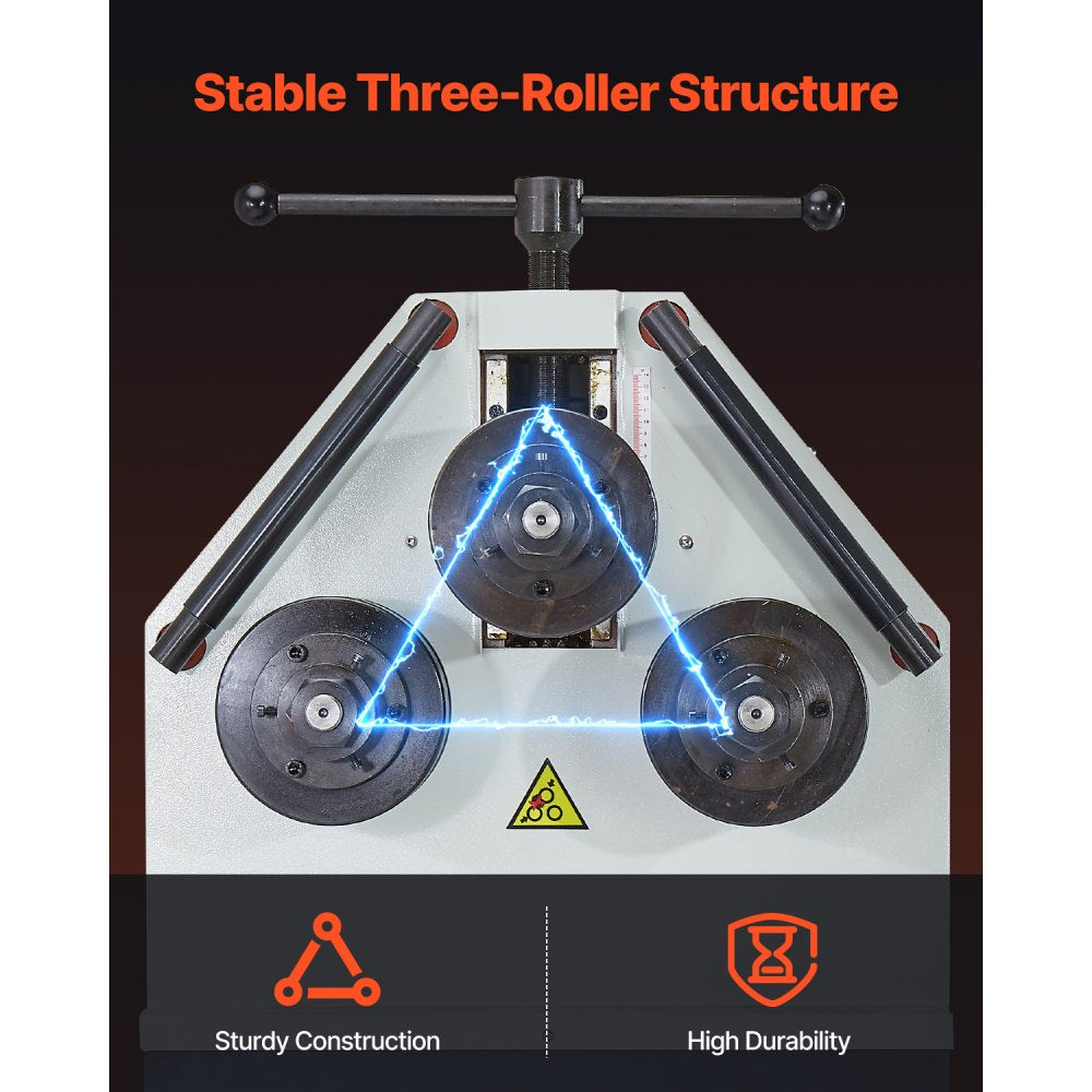 RBM50 - 3-Roller Electric Pipe Bender, 3mm Thickness, 2200W Motor