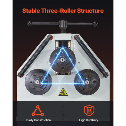 RBM50 - 3-Roller Electric Pipe Bender, 3mm Thickness, 2200W Motor