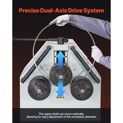 RBM50 - 3-Roller Electric Pipe Bender, 3mm Thickness, 2200W Motor