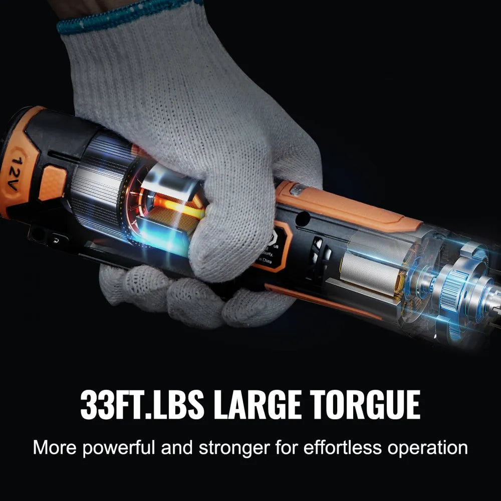 DC83933 - 12V Cordless Electric Ratchet Wrench with Fast Charge & LED Light