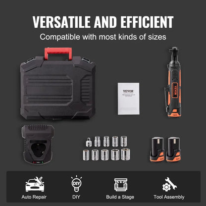 DC83933 - 12V Cordless Electric Ratchet Wrench with Fast Charge & LED Light