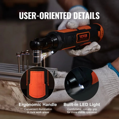 DC83933 - 12V Cordless Electric Ratchet Wrench with Fast Charge & LED Light
