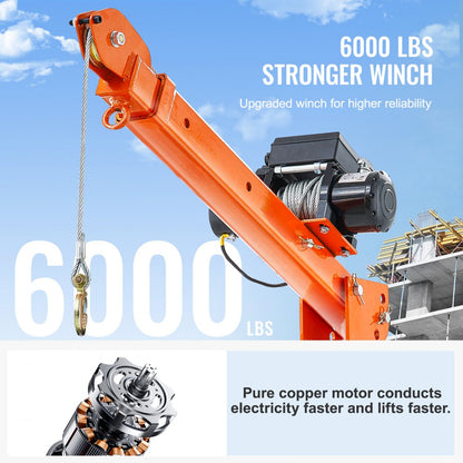HXCZDJ-02 - 2200 lbs 360° Electric Pickup Crane with Remote Control