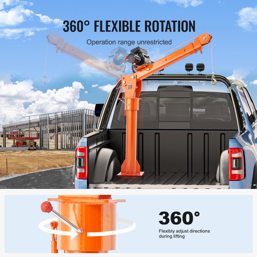 HXCZDJ-02 - 2200 lbs 360° Electric Pickup Crane with Remote Control