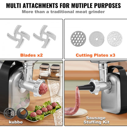 MG5008 - Powerful 550W Electric Meat Grinder with Sausage Maker & 6.6 lbs/min