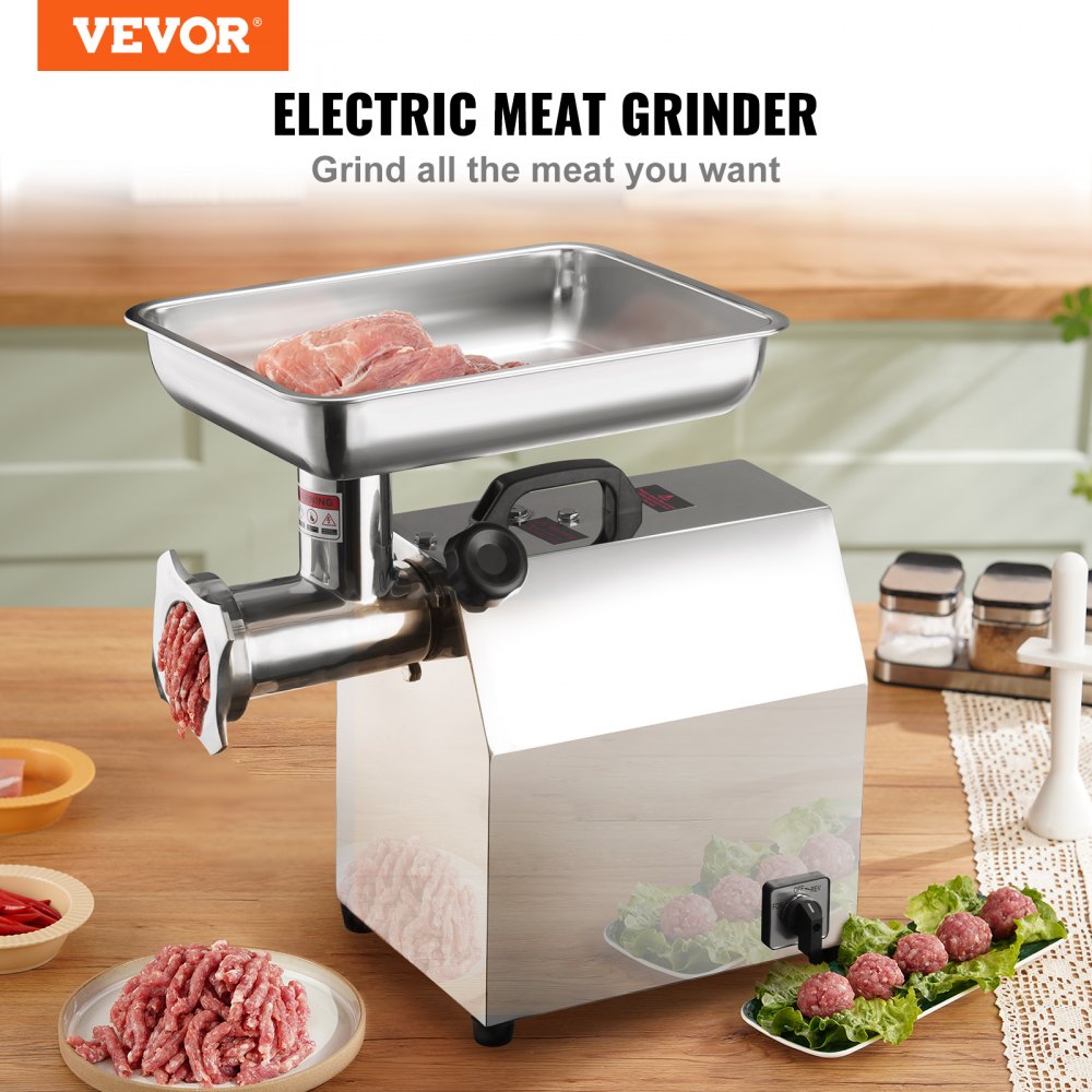 SZ-12A - Heavy-Duty 650W Stainless Steel Meat Grinder, 5.95 lbs/min
