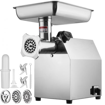 SZ-12A - Heavy-Duty 650W Stainless Steel Meat Grinder, 5.95 lbs/min