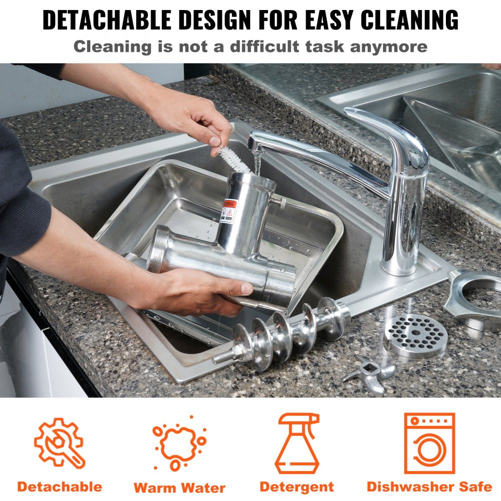 SZ-22A - 1100W Commercial Stainless Steel Meat Grinder, 396 lbs/h Capacity