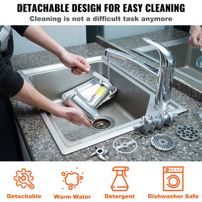 1A-PG612 - 1100W Industrial Meat Grinder, 419 Lb/H, 11 Lb Hopper