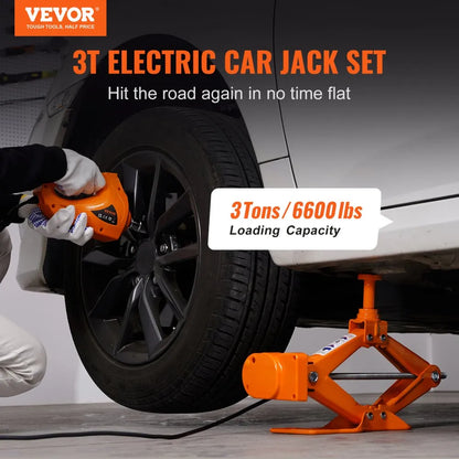 010549091082 - 3 Ton VEVOR Electric Car Jack & Impact Wrench Set