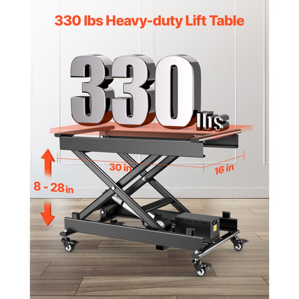 JZ-DD150 - 330 lbs Electric Scissor Lift Table 30x16 inches