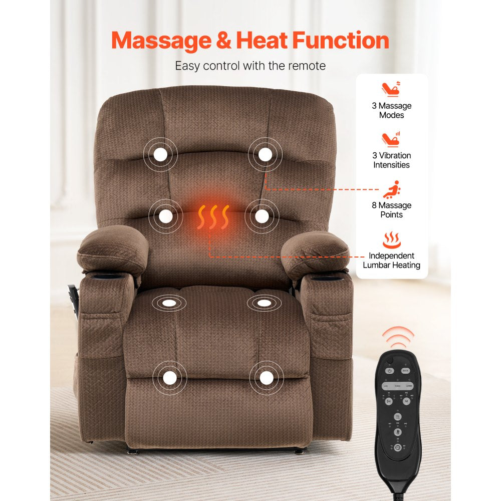 SX-81543 - Dual Motor Power Lift Chair with Massage & Heat, 180° Recline