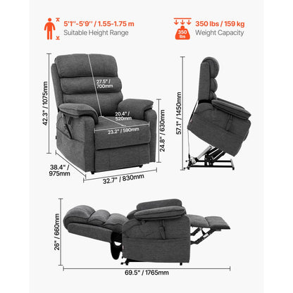 SX-81541-1 - Dual Motor Power Lift Recliner with 8 Massage Points