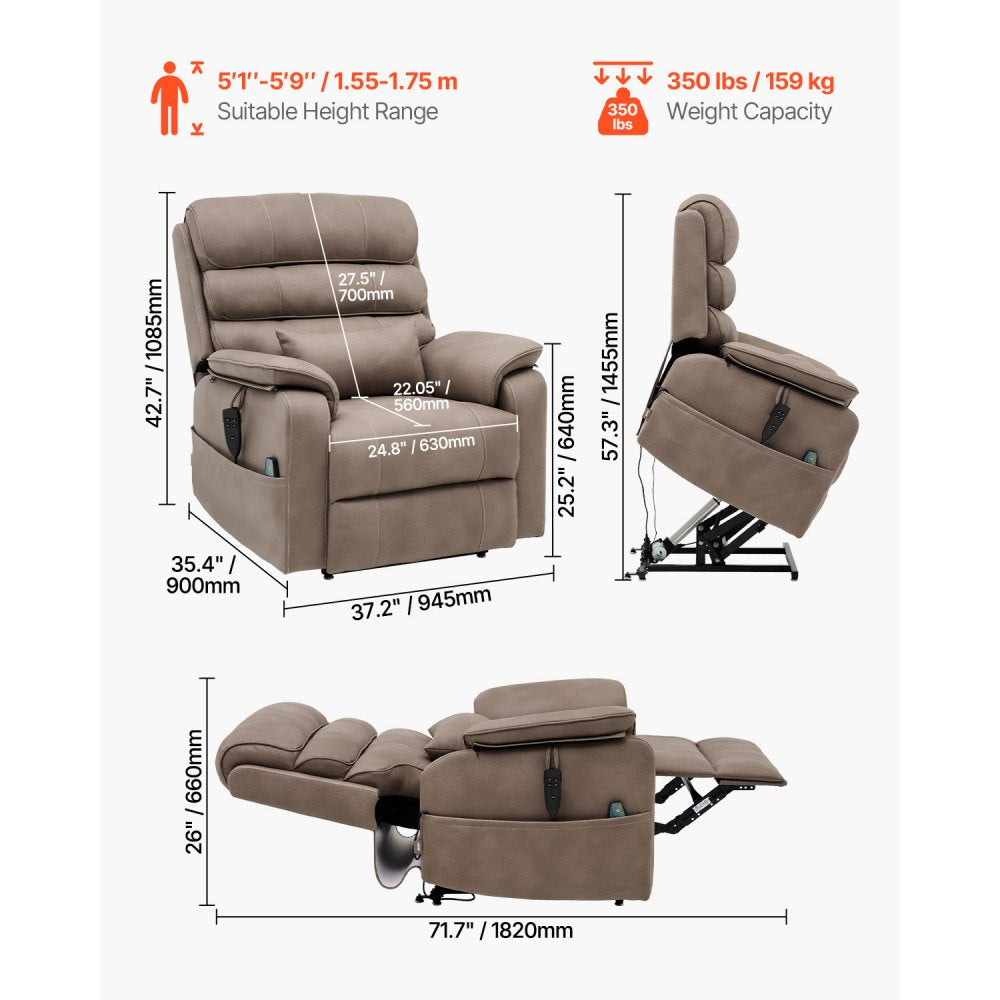 SX-81542 - Dual Motor Recliner Chair with Massage & Heat for Seniors
