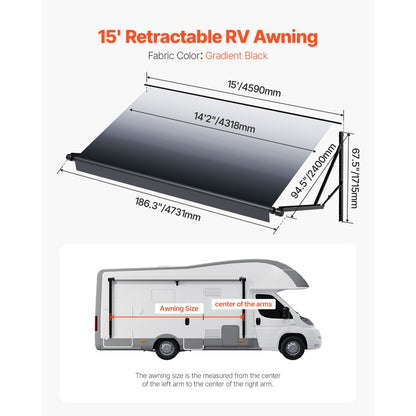 B2E - Durable 18oz PVC RV Awning with Aluminum Frame
