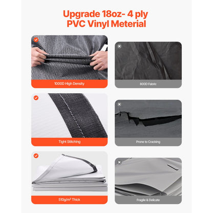 B2E - Durable 20' Electric RV Awning, Waterproof PVC, Easy Setup
