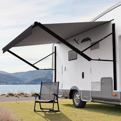 B2E - Durable 20' Electric RV Awning, Waterproof PVC, Easy Setup