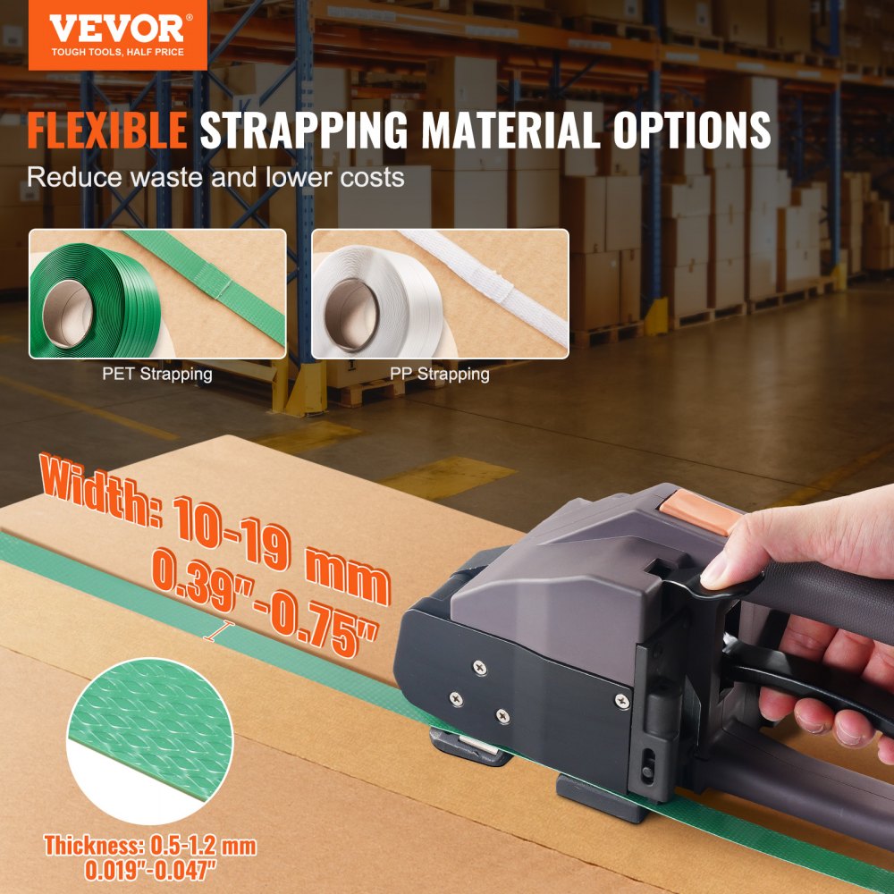 DS-19 - VEVOR Electric Strapping Tool with Dual Batteries, Easy One-Button Operation
