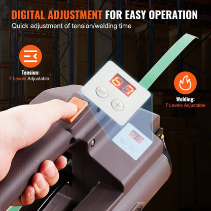 DS-19 - VEVOR Electric Strapping Tool with Dual Batteries, Easy One-Button Operation