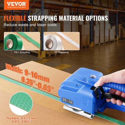 DS-16 - VEVOR Electric Strapping Tool for PP/PET with Dual Batteries