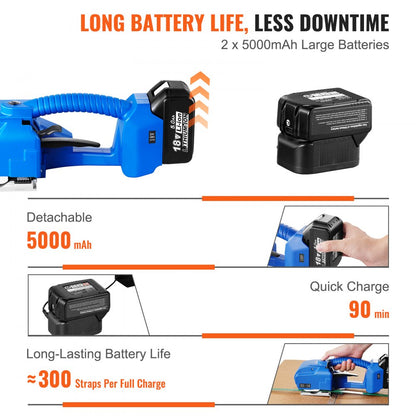 DS-16 - VEVOR Electric Strapping Tool for PP/PET with Dual Batteries