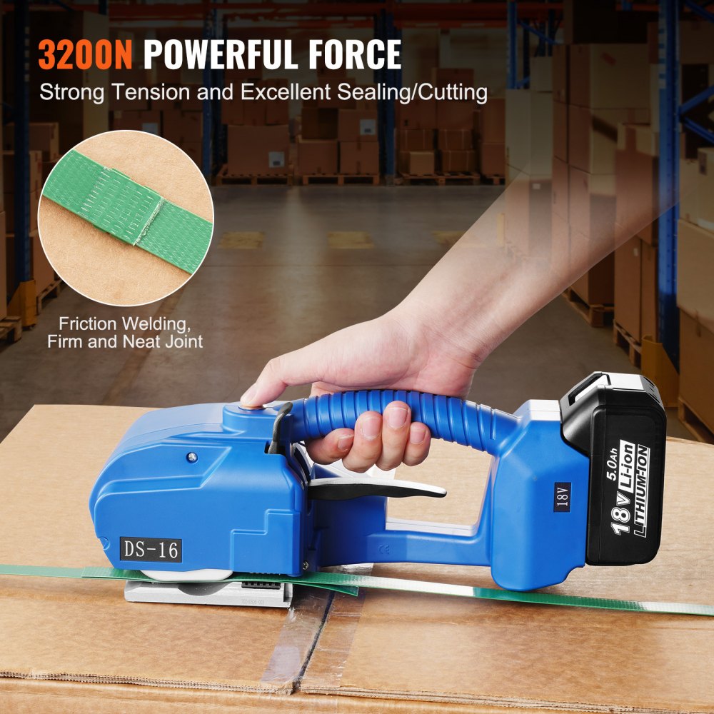 DS-16 - VEVOR Electric Strapping Tool for PP/PET with Dual Batteries