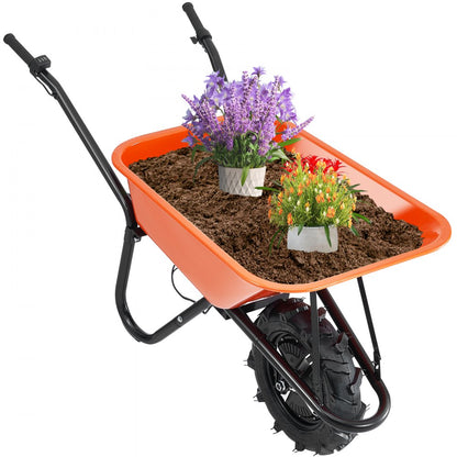 EWB6414 - 500W Electric Wheelbarrow with 4 Cu Ft Capacity, 330 lbs Load