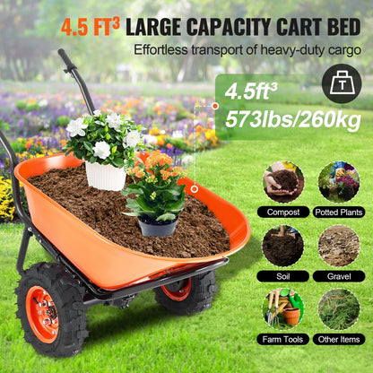 EWB9800 - 500W Electric Garden Cart with 16-Inch Wheels & Spacious Tray