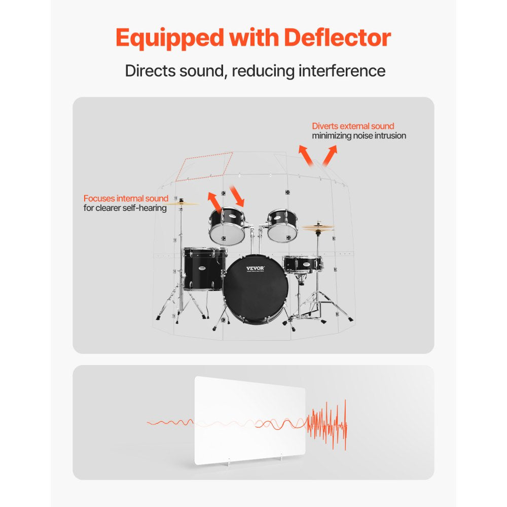 OK-24018 - 5-Ft Acrylic Drum Shield for Clear Sound and Stage Visibility