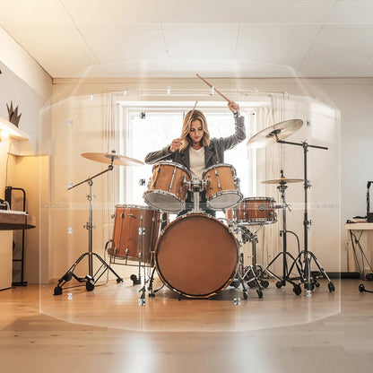OK-24018 - 5-Ft Acrylic Drum Shield for Clear Sound and Stage Visibility