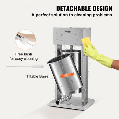 XZM-15D - 15L Electric Sausage Stuffer with 260W Motor and Foot Pedal