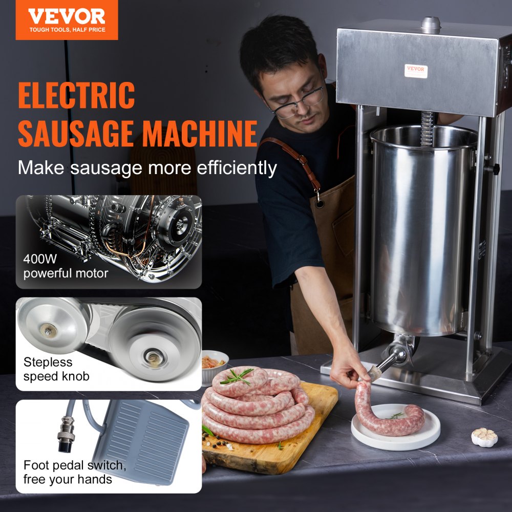 XZM-25D - 25L Electric Sausage Stuffer with 400W Motor