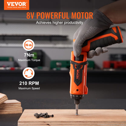 KWSD03-72 - VEVOR 8V Cordless Screwdriver with 82 Accessories and LED Light
